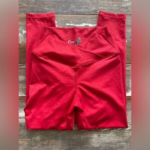 Zyia Red Leopard Scrunchy Leggings